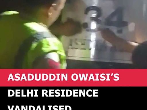 Owaisi's Delhi Residence Vandalised After 'Jai Palestine' Chant In Lok Sabha - Times of India Videos