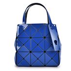 ISSEY MIYAKE 三宅一生 BAOBAO 亮面方格3x3 小方盒托特包-藍色