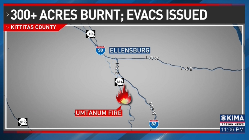 Umtanum Fire in Kittitas County burns about 300 acres