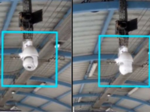 Train Commuters Spot 'Rapidly Rotating CCTV TV Camera' At Thane Railway Station; Netizens React After Video Goes Viral