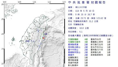 不排除規模5.5以上餘震 氣象署：震央恐往北跑