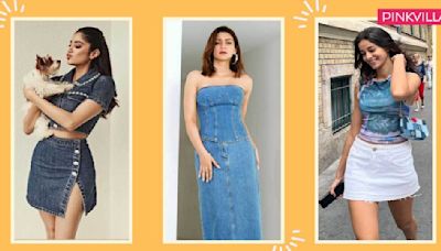 7 denim skirt outfits inspired by celebs like Ananya Panday, Janhvi Kapoor, Kriti Sanon to turn heads wherever you go