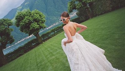 The Bride Wore A Monique Lhuillier Lace Dress Inspired By Grace Kelly To Marry On Lake Como