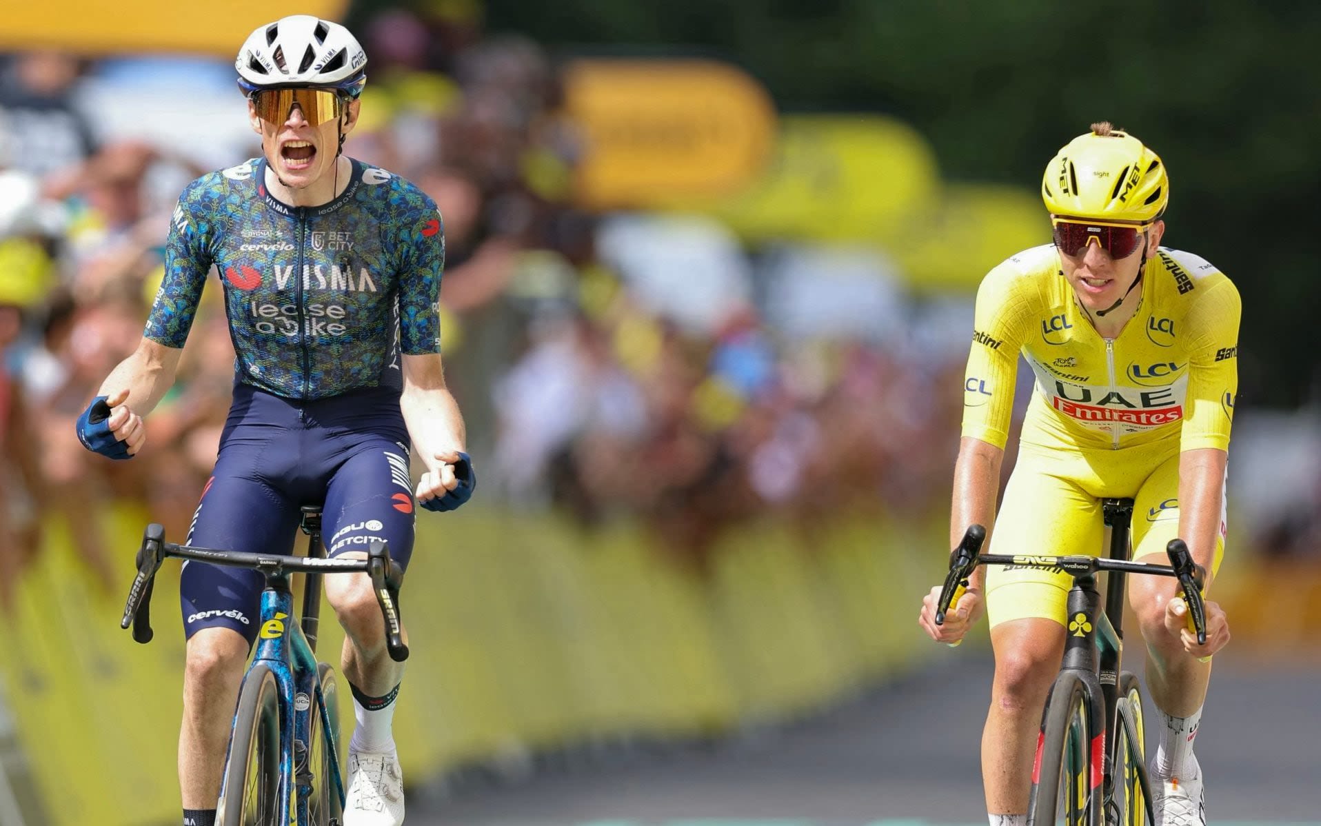 Vingegaard beats Pogacar in remarkable comeback to keep Tour de France battle alive