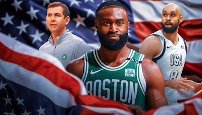 Celtics' Brad Stevens reacts to Derrick White, not Jaylen Brown, replacing Kawhi Leonard on Team USA