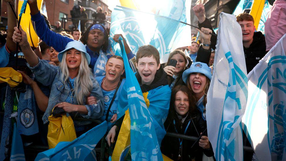 Thousands turn Manchester blue for City's victory parade