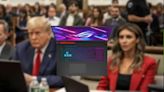 Abogada de Donald Trump luce laptop para gaming en el juicio contra el expresidente de EUA