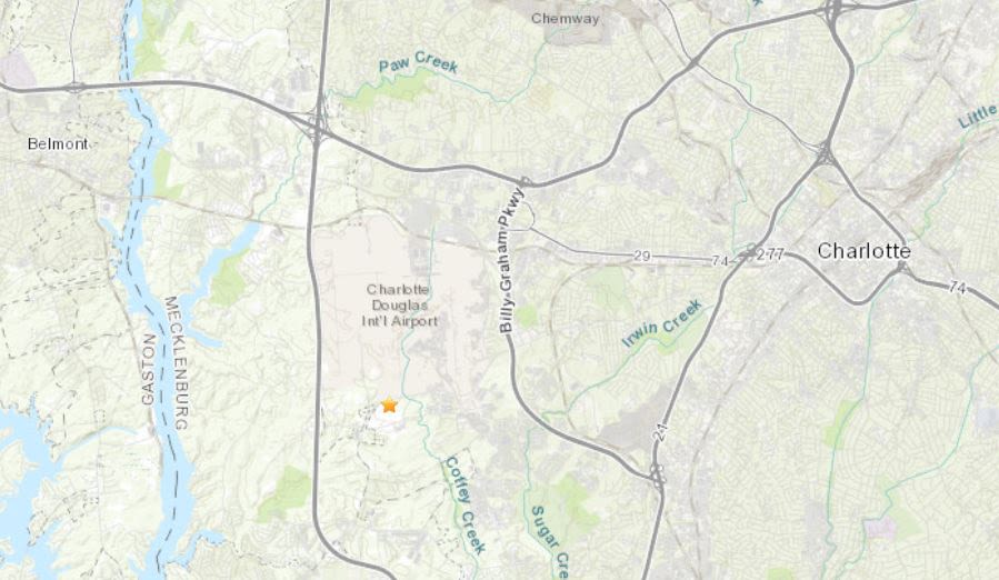 2.2-magnitude earthquake reported near the Charlotte airport