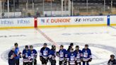 Sask. First Nation girls hockey team practises at Madison Square Garden