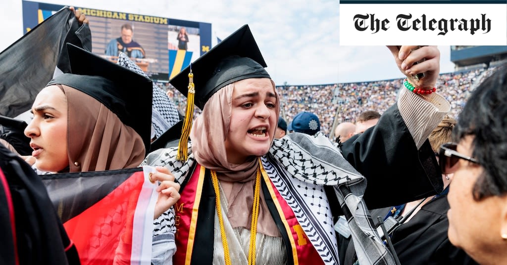 Student protesters disrupt University of Michigan graduation