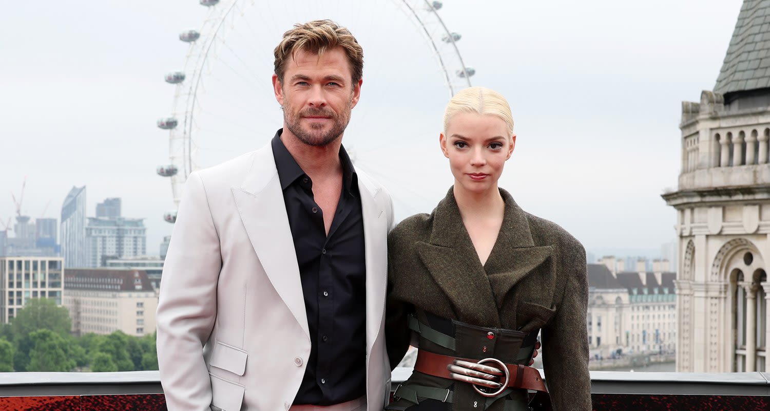 Anya Taylor Joy & Chris Hemsworth Pose in Front of London Eye During ‘Furiosa’ Press Event