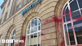 Bradford Barclays branch targeted with red paint in protest