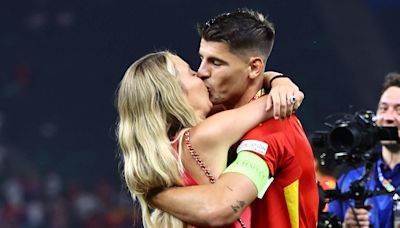 Spain captain Alvaro Morata celebrates Euro 2024 win with kiss from stunning Wag