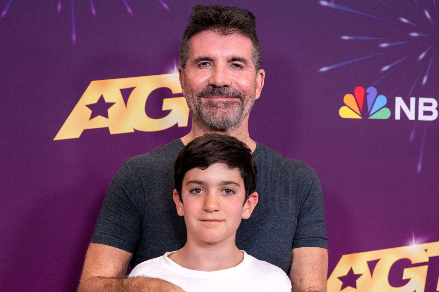 Simon Cowell's Son Eric, 10, Looks All Grown Up as the Duo Poses for Rare Photo at America's Got Talent Taping