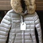 喬瑟芬【MONCLER JUNIOR】現貨~2014秋冬女大童 14A 銀灰色 Armoise皮草連帽羽絨外套