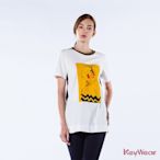 KeyWear奇威名品    優雅女性畫像短袖上衣-白色