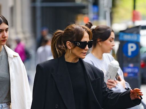 J.Lo's New York Off-Duty Look Includes Sky-High Platform Sneakers