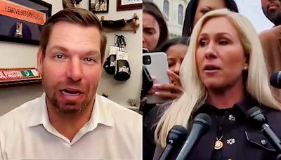 ‘Marjorie Taylor Greene Is Full Of Sh*t!’ Eric Swalwell Lashes Out At Reporters Giving MTG Attention Over...