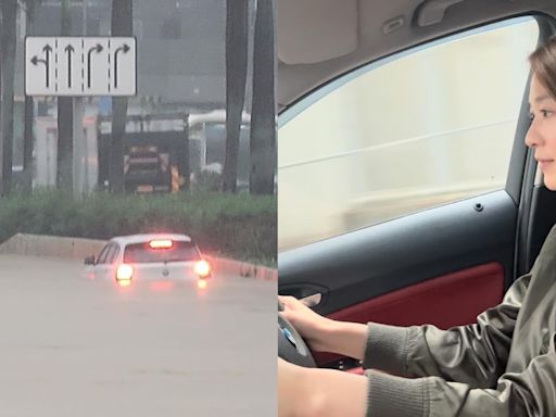 蔡潔紅雨駕車被困要消防救援兼登上央視 痛哭宣布愛車被浸至報銷