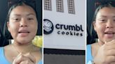 ‘For their prices!!! GO GET THAT REFUND’: Woman cries over Crumbl Cookies experience, notices something unusual about the cookies