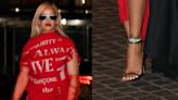 Rihanna Shines Bright in Rhinestone-Encrusted Stilettos & Ballet Flats To Celebrate Son RZA’s Birthday in NYC