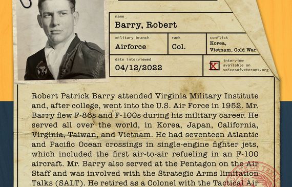 Voices of Veterans: Col. Robert Barry shares his story of service during the Vietnam War