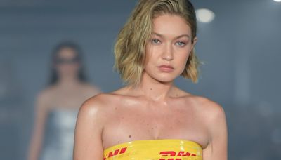 Gigi Hadid Literally Wore Packing Tape As A Mini Dress & It's A Whole Look