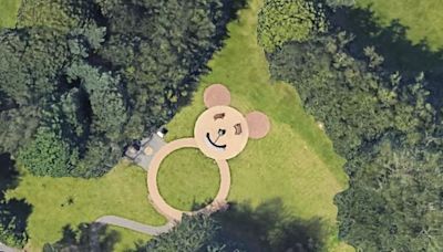 The garden in a Cardiff park that looks like a teddy bear from the sky