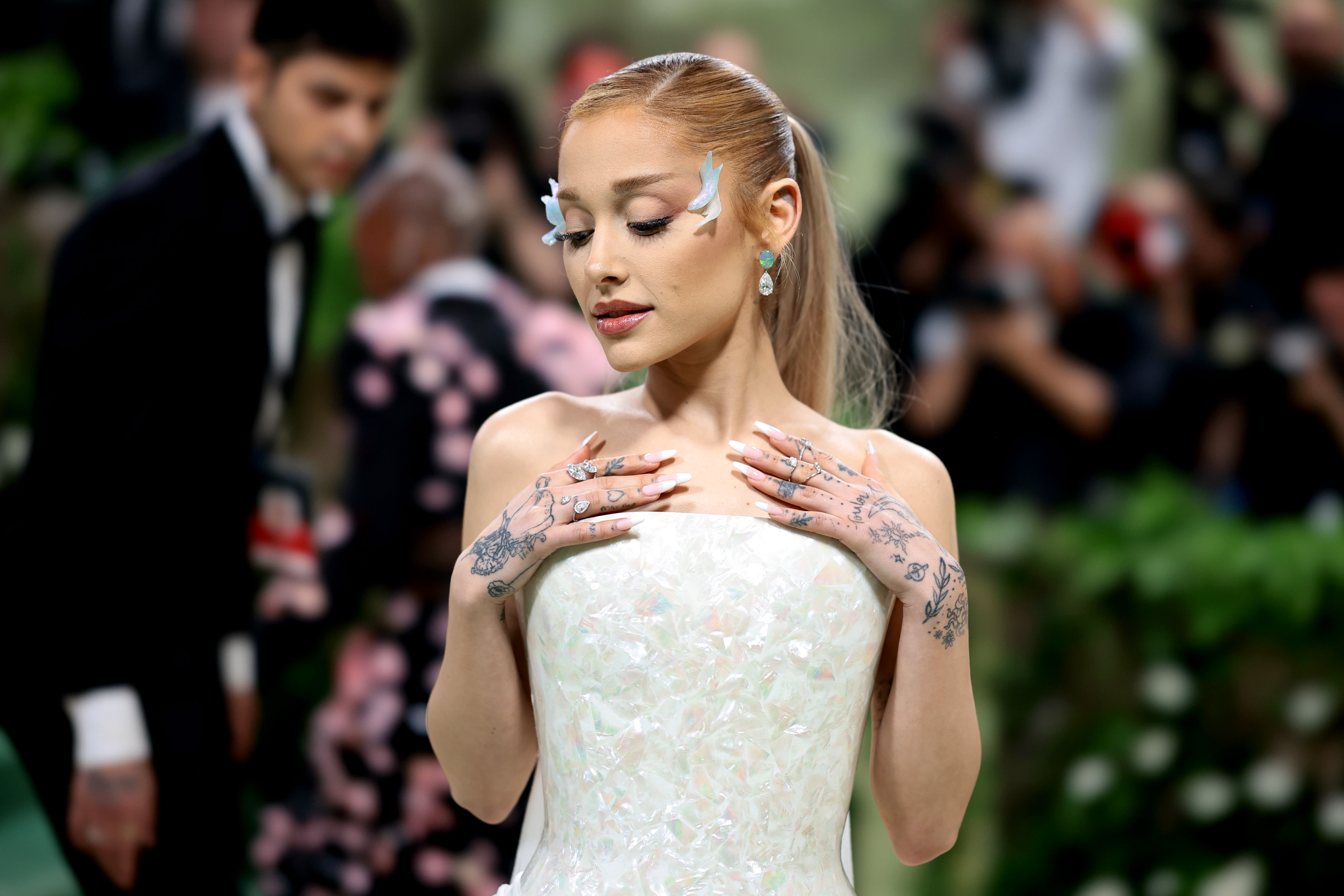 Ariana Grande looks ethereal in sparkling corset gown on Met Gala 2024 red carpet