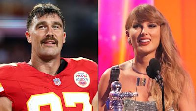 Travis Kelce Reacts to Taylor Swift's Sweet Shoutout to Him in Her VMAs Acceptance Speech