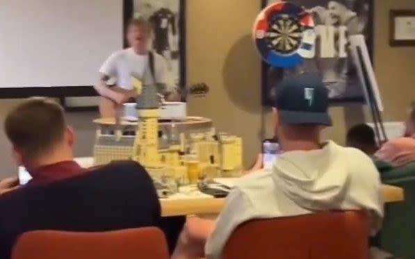 Watch: Ed Sheeran performs private concert for England players after Slovakia win