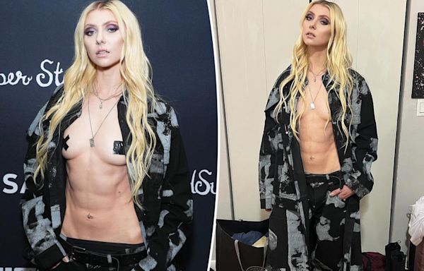 ‘Gossip Girl’ alum Taylor Momsen ditches shirt in edgy ab-baring NYFW look