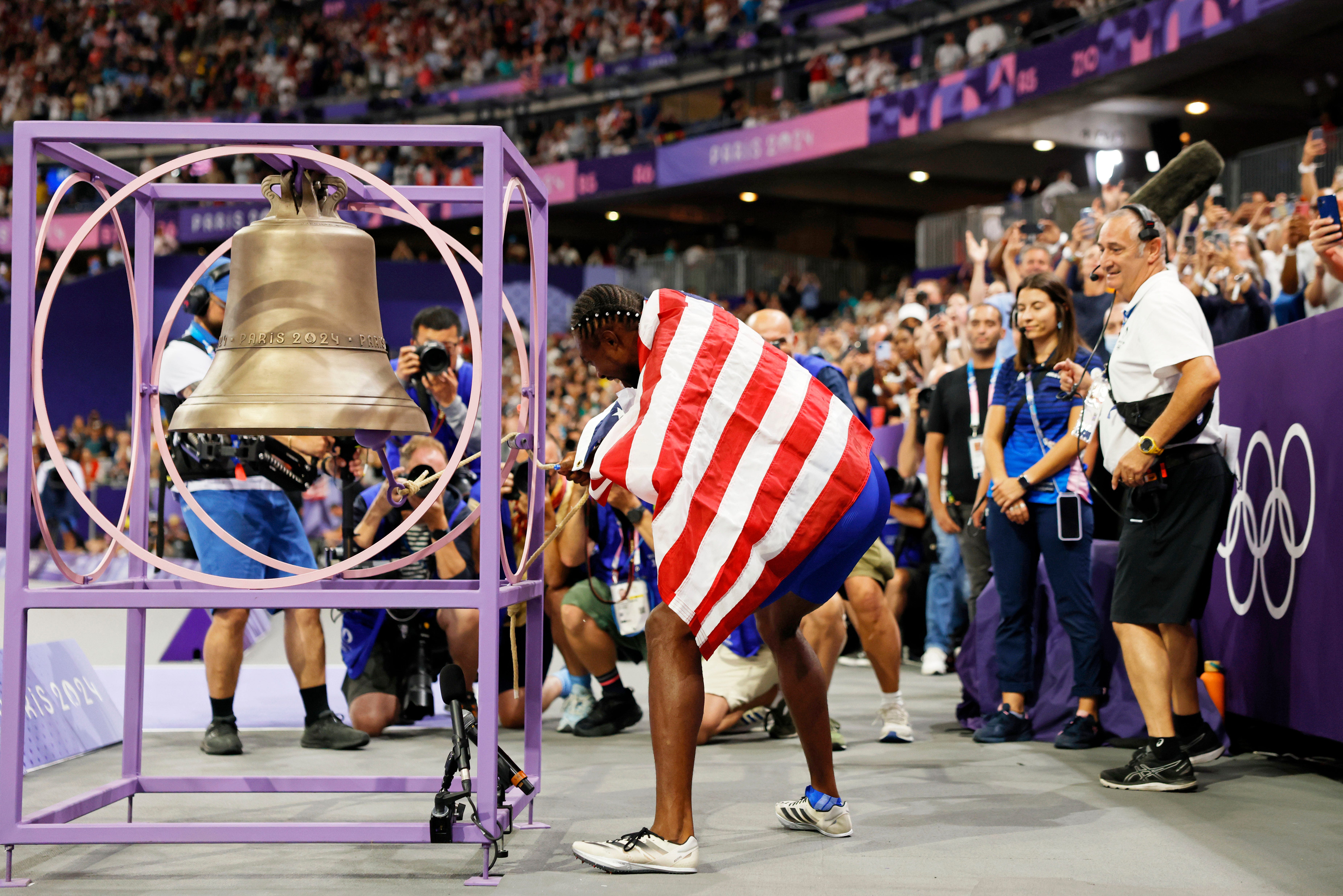 Why do athletes ring the bell at Stade de France at 2024 Paris Olympics? What to know