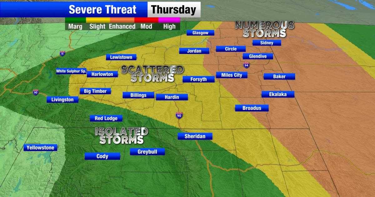 Unsettled weather tonight with strong to severe storms moving in Thursday for central and eastern Montana