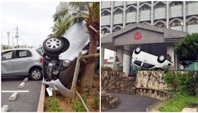 強颱風格美吹襲日本 沖繩人「妙招」防狂風吹翻吹走汽車