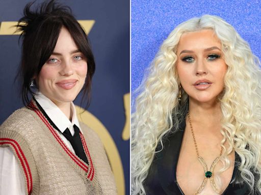 Christina Aguilera Thanks Billie Eilish for 'Making My Daughter's Whole World' at L.A. Listening Party