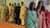 Amitabh Bachchan and family arrive at Anant Ambani wedding, pose without Aishwarya Rai. Watch