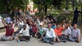 Class IV employees protest against college authorities