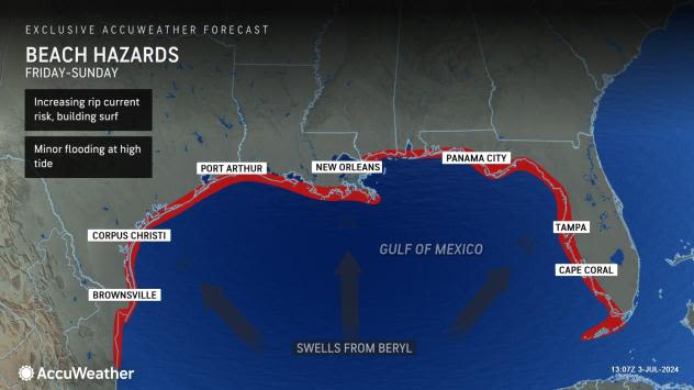 Hurricane Beryl close to Mexico landfall as Category 2 storm. See impact on Florida