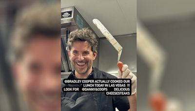 Bradley Cooper slings cheesesteaks to Martha Stewart, Donna Kelce in Las Vegas