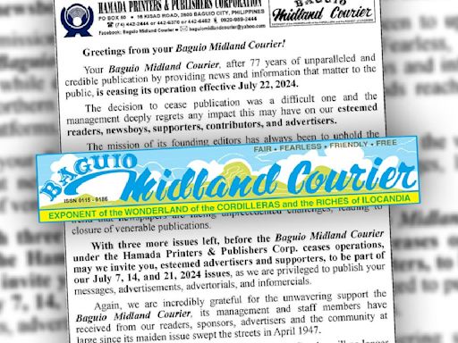 Iconic Baguio Midland Courier to close after 77 years