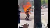 Imágenes sensibles: un hombre se prende fuego en Burgos delante de su exmujer