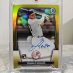 Oswald Peraza 2023 Bowman Chrome RC Yellow Auto /75 限量 簽名 新人