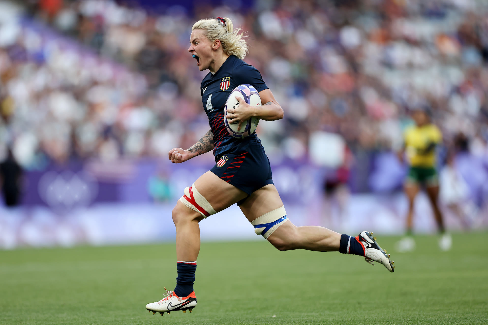 An Army officer is one of the stars of the U.S. women's Olympic rugby team
