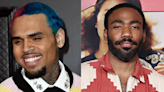 Chris Brown roasts Donald Glover’s outfit at Beyoncé’s party for her new album