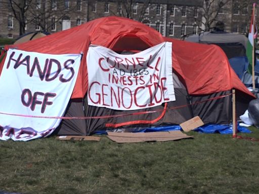 Students say Cornell University has suspended 4 protestors as encampment continues