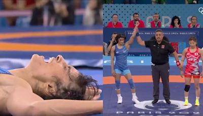 Paris 2024: Vinesh Phogat Cries Tears of Jubilation After Snatching Historic Points Against Yui Susaki - WATCH