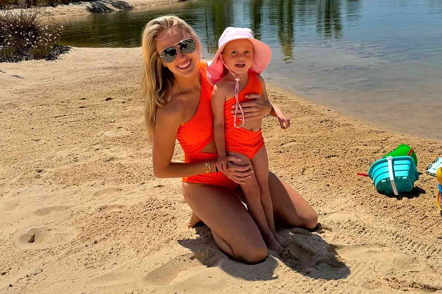 Brittany Mahomes and Daughter Sterling, 3, Twin in Matching Cutout Swimsuits: See the Beachy Snap!