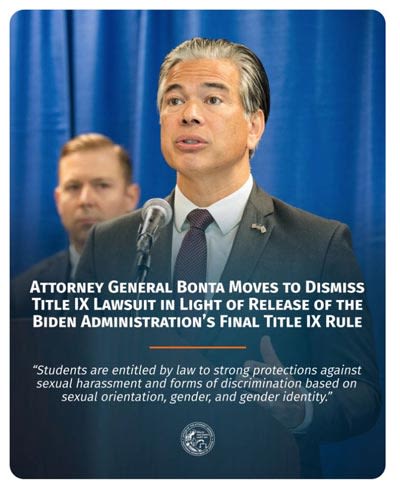 California Attorney General Moves to Dismiss Title IX Lawsuit in Light of Release of the Biden Administration...