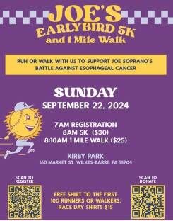 Joe’s Early Bird 5K Run and Walk to benefit Times Leader executive editor